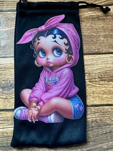 Gafas de sol suaves ojos grises accesorios bolsa tirar superior Betty Boop rosa bandana Sittin Foto 1 de 1