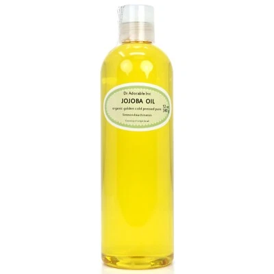 DR ADORABLE PURE JOJOBA OIL UNREFINED VIRGIN GOLDEN ORGANIC 4, 8, 12,16, 32 oz up to gallon