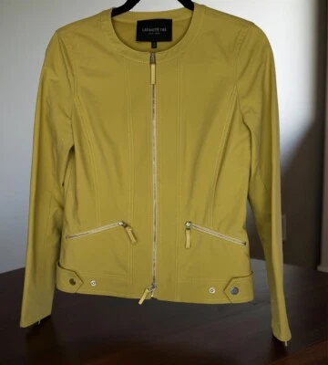 Chaqueta Lafayette 148 Talla 2 Amarillo Cierre Cremallera Con 2 Bolsillos Foto 1 de 4