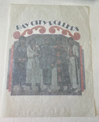 Bay City Rollers T-Shirt Iron On Transfer 1970's 8"X8" Rare Rock Music - Image 1 of 2