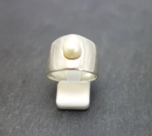 744. schwerer QUINN Perlen Ring imposanter Perlenring Silberring massiv RG.56 - Bild 1 von 6
