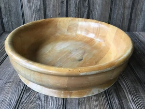 "Cuenco grande de madera de 14" x 3,5"" para servir o centro de mesa muy pesado y grueso" - Imagen 1 de 13