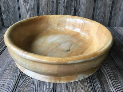 "Cuenco grande de madera de 14" x 3,5"" para servir o centro de mesa muy pesado y grueso" Foto 1 de 4
