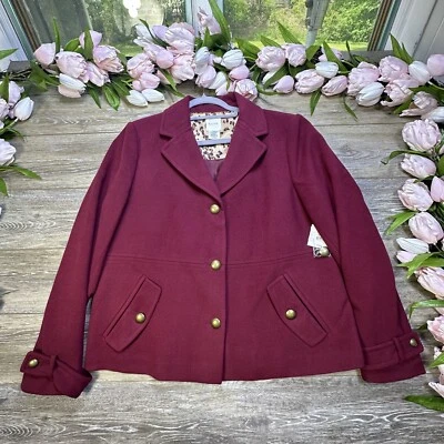 Casaco Kate Hill tamanho 14 botões de peito único NOVO com TAGS MARROM vermelho - Imagem 1 de 4