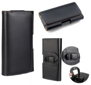 For LG V40 V30 V20 Black Leather Tradesman Belt Buckle Clip Case Cover Pouch - Picture 1 of 2
