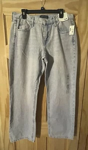 NWTAero Low Rise Baggy Non Stretch Women’s Light Wash Faded Denim Jeans Size 12R - Picture 1 of 9