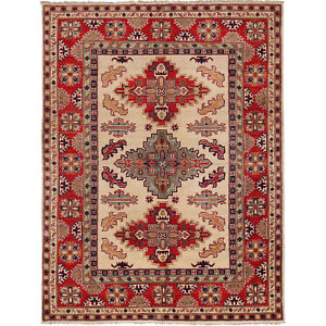 Afghan Handmade Traditional Wool Area Rug Living Room Kazak Rug 4'8x6'7ft-G22636