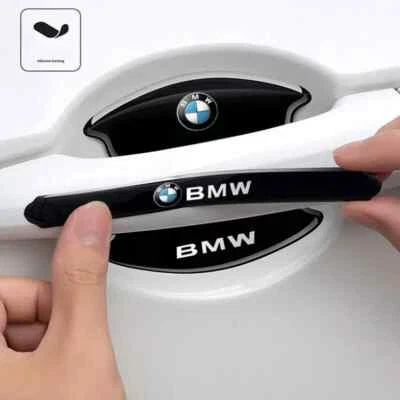 8pcs Black Car Door Handle Bowl Scratch Sticker Protector Film for BMW New — 第 1/4 张图片