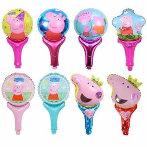 Peppa Pig Balloon 5/10pcs Hand-held Foil Balloon Sticks Party Lollies Gift - Picture 1 of 27