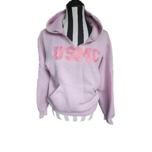 Pink Marines USMC hoodie Adult Size Small Heavy cotton Warm Military Soffe V - Picture 1 of 9
