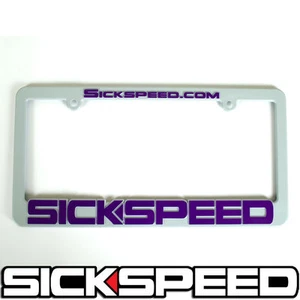 1PC GREY/PURPLE LOGO LICENSE PLATE COVER HOLDER DECORATIVE PLASTIC FRAME TAG P2 - Picture 1 of 1