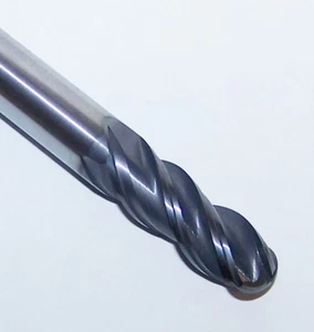 3/8" (.375") Garr Tool 4 Flute Carbide Endmill Ball End 50257 - STEEL /TITANIUM - Picture 1 of 3