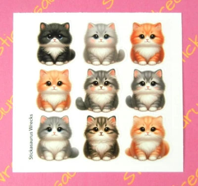 Fluffy Kitten Cats Mini Sticker Sheet - Image 1 of 3