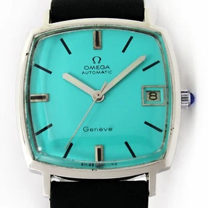 Vintage Omega Automatic Geneve Date Turquoise Unisex Serviced Watch 162.010 - Picture 1 of 21