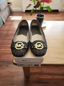 Michael Michael Kors Fulton Brown MK Logo Flat Shoes - Picture 1 of 5