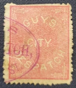 GUY'S CITY DISPATCH - 74L1 LOCAL - PHILA , PA - PURPLE DOUBLE OVAL HANDSTAMP !! - Picture 1 of 2