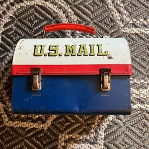 Vintage US Mail Metal Lunch Dome Box Zip Code Aladdin Industries - Picture 1 of 9