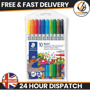 10 x Staedtler Noris Club Double-Tip Felt Tip Pens Double Ended Fibre Tip Pens - Picture 1 of 8