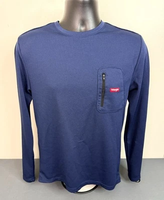 Wrangler Workwear Heavyweight Thermal Top size Medium pocket Navy Blue New Foto 1 de 4
