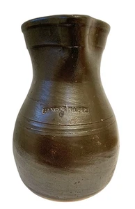 Antiker Bangor Keramik braun Steinzeug Maine Teig Krug Albany Slip Glasur - Bild 1 von 12