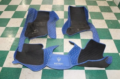 14-19 GHIBLI Black Blue Aftermarket Driver Passenger Front Rear Floor Mat Set 3x Foto 1 de 4