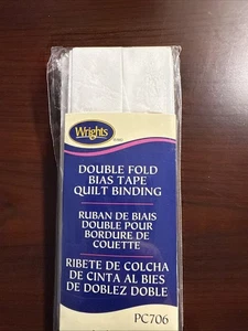 Wrights ~(PC706-0030) - Double Fold Bias Tape, Quilt Binding - White, 3 yd - Picture 1 of 2