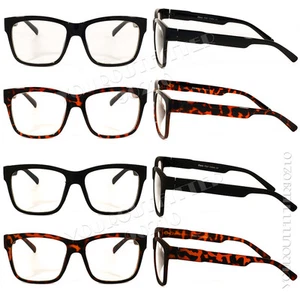 Clásico Vintage Moda Gafas Negro Tortuga Marrón Para Hombre Mujer Lentes Transparentes - Imagen 1 de 5