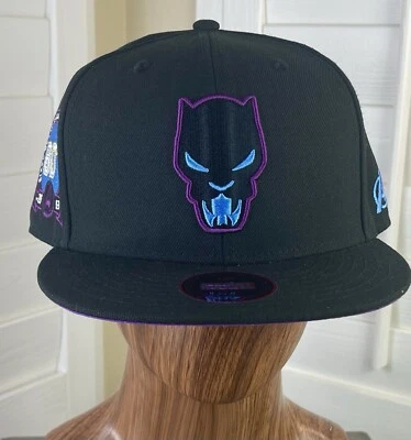 Chapéu ajustável exclusivo Marvel 60º aniversário Pantera Negra, tamanho 7 3/4, novo com etiquetas - Imagem 1 de 4