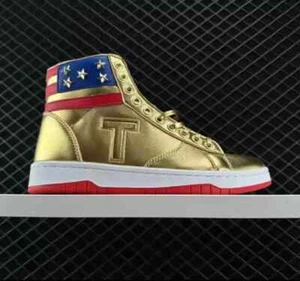 NEW TRUMP MAGA 2024 Never Surrender! High Top Sneakers WITH BOX Size 40-47 - Picture 1 of 6