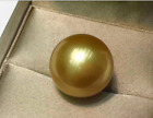 Huge 10-11mm Natural south sea genuine gold round loose pearl undrilled