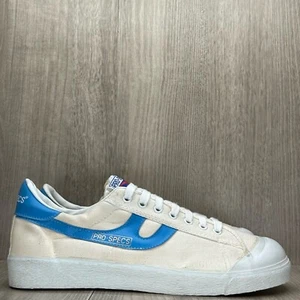 Vintage Pro-Specs Shoes Mens Size 8.5 Low Top Casual Canvas Sneakers Off White - Picture 1 of 11