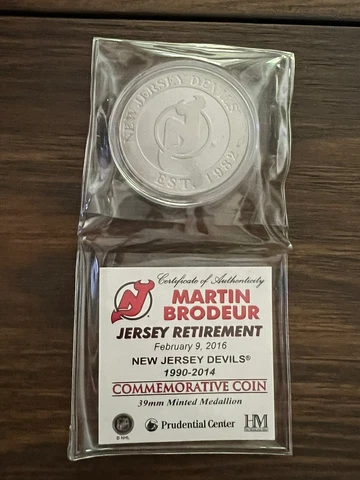 Official Martin Brodeur Jersey Retirement Coin 2-9-16 New Jersey Devils Cover