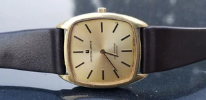 VINTAGE UNIVERSAL GILT SHADOW MICRO ROTOR GOLD PLATED MENS WATCH - Picture 1 of 8