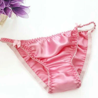 Bragas para mujer 100 % seda moño decorativas bikinis hipster tanga bragas Foto 1 de 4