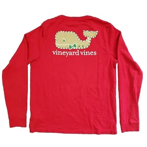 Vineyard Vines Gingerbread Whale Kids XL | 18 Christmas Long Sleeve T-Shirt Red - Picture 1 of 10