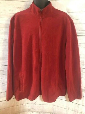 Croft & Barrow Men’s Fleece Full Zip Jacket Long Sleeve Burgundy Size XXL - Image 1 of 4