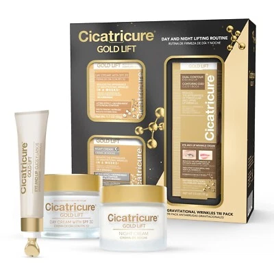 Cicatricure Gold Lift Antiarrugas Gravitacionales Cuidado de la Piel Set de Regalo 3 Piezas Foto 1 de 4
