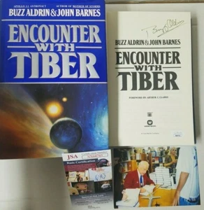 JSA COA Autographed Buzz Aldrin SIGNED Book ENCOUNTER With TIBER Autograph Photo - Picture 1 of 3
