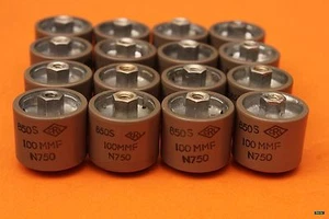 CERAMIC DOORKNOB TRANSMITTING CAPACITOR - CRL 850S - 100pF - 10% - 5KV - N750 - Picture 1 of 4