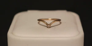 (RI1) Kinderring 14K Rotgold Diamant - Größe 3,75 - 0,6 Gramm - 0,01 TCW - Bild 1 von 4