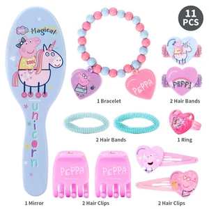 Peppa Pig 11pcs Girls Kids Hair Accessories Clips Comb Bands and Beauty Set - Picture 1 of 8