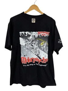 Vintage 90's Bear Whiz Beer Motorpsycho Biker Graphic Tee Size XL - Picture 1 of 3
