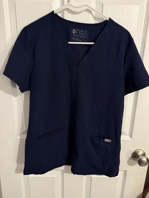 Figs Navy Blue Scrub Too V Neck Womens Small - Image 1 of 4