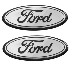 2pcs Mirror Emblem Front Grille Badge + Rear Tailgate Logo Ford - Picture 1 of 6