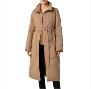 NWT $1690 Akris punto XL Dot Quilted Long Coat in Malt - Size 12! - Picture 1 of 6