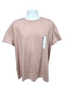 Goodfellow & Co Men's Standard Fit Short Sleeve Crewneck T-Shirt, Pink Striped - Picture 1 of 3