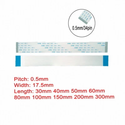 34Pin 0.5mm FFC FPC Flexible Flat Cable AWM VW-1 20624 80C 60V Connector Wire - Image 1 of 3