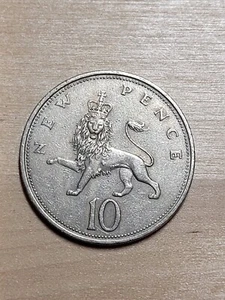 Great Britain 10 Pence coin, 1969. KM# 912, copper-nickel. Queen Elizabeth II. - Picture 1 of 4