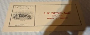 Vintage Advertising Blotter S. W. Eustice Agent Auburn NE Springfield Fire - Picture 1 of 2