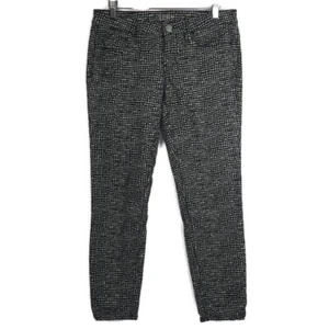 LOFT Ann Taylor Sz 27 Modern Skinny Jeans Cotton Stretch Black White Square Dot - Picture 1 of 9